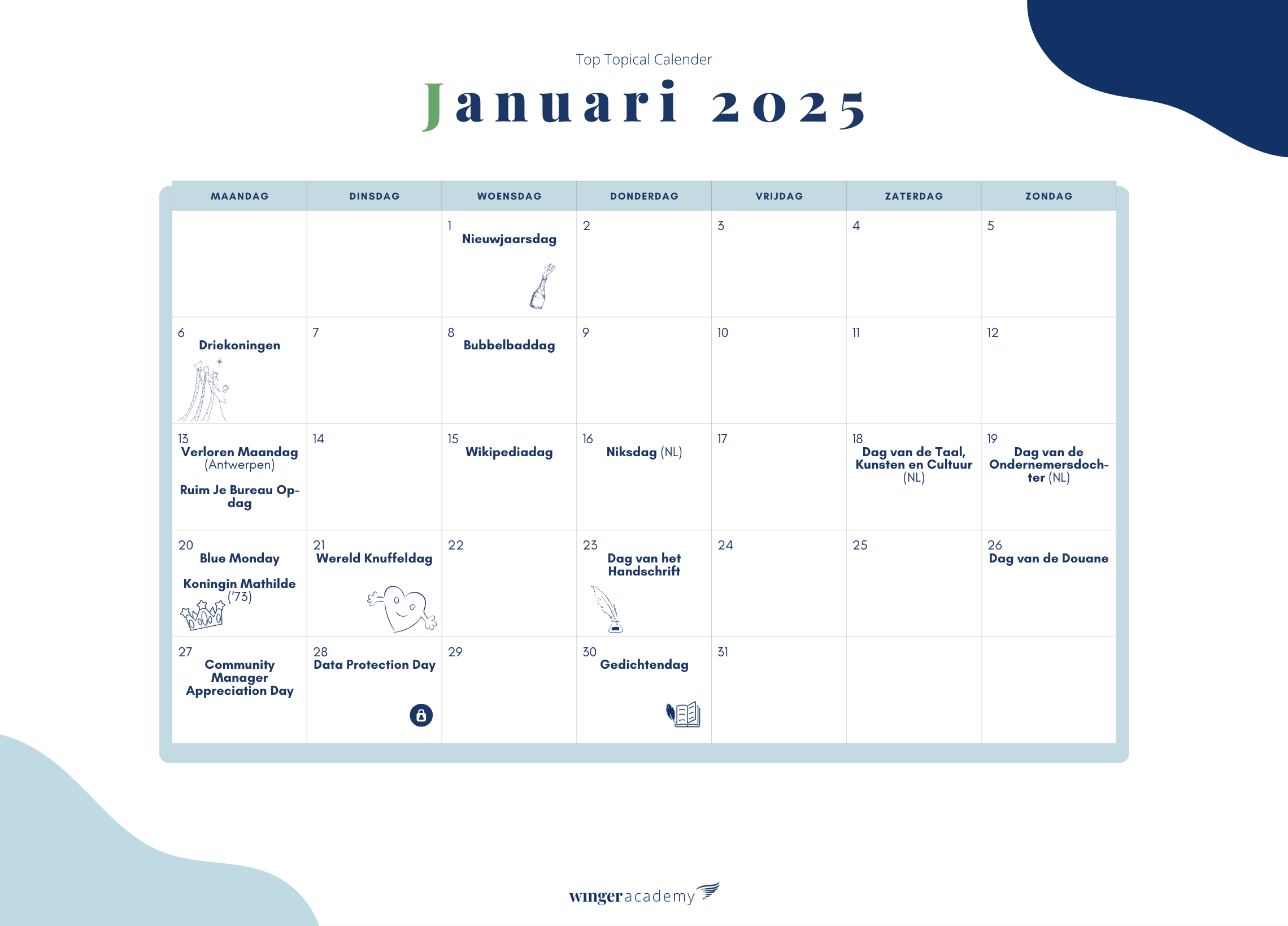 Top Topical Kalender 2025 januari